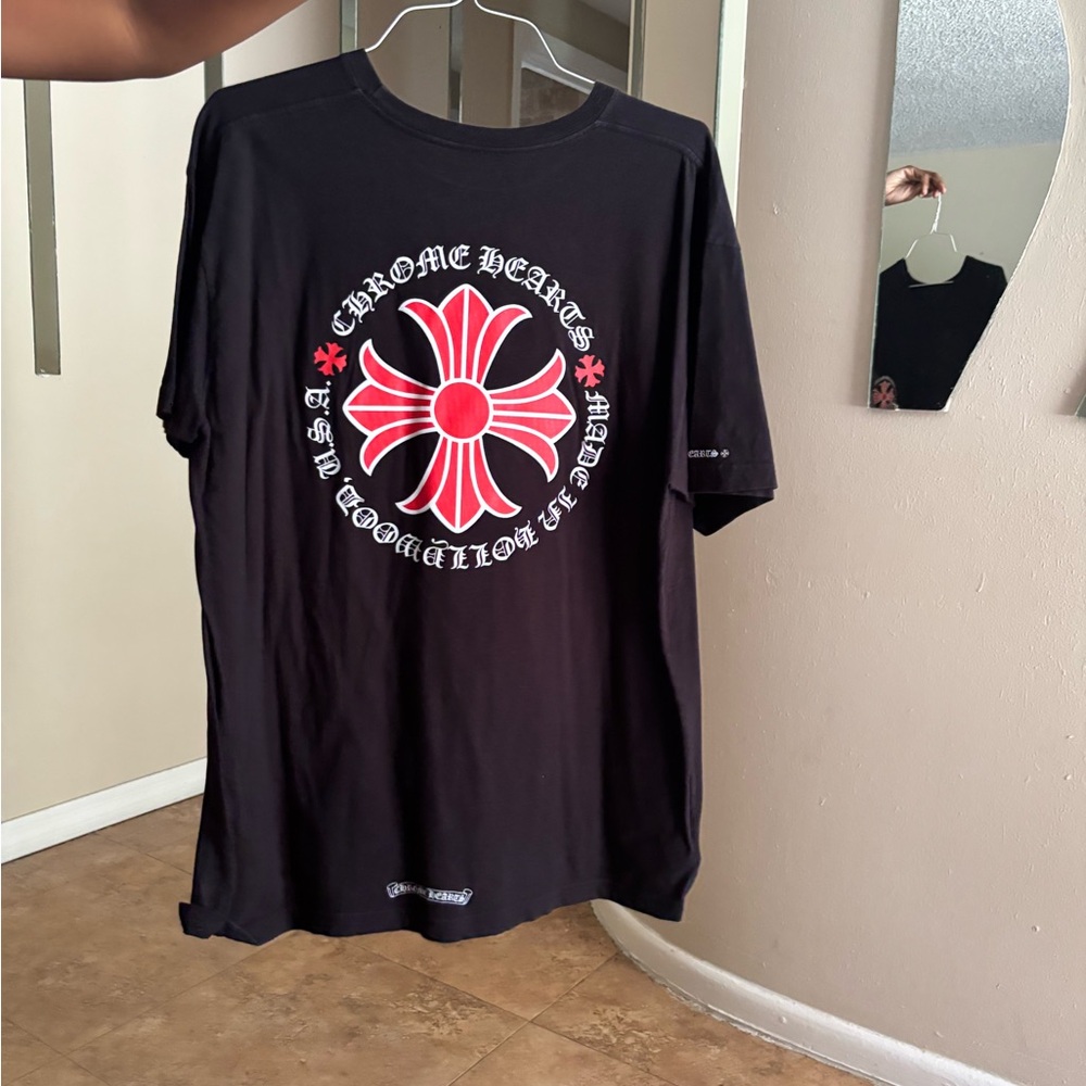 Chrome Hearts Black and Red Short Sleeve Tee